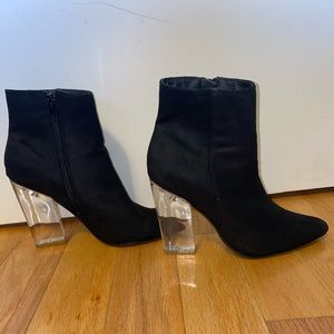 Clear Heel Ankle Boots.